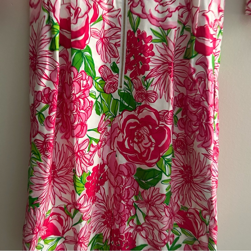 Lilly Pulitzer Livie Dress Pink Green White 3/4 Sleeve Silk Blend Size 8 Preppy - Picture 10 of 13